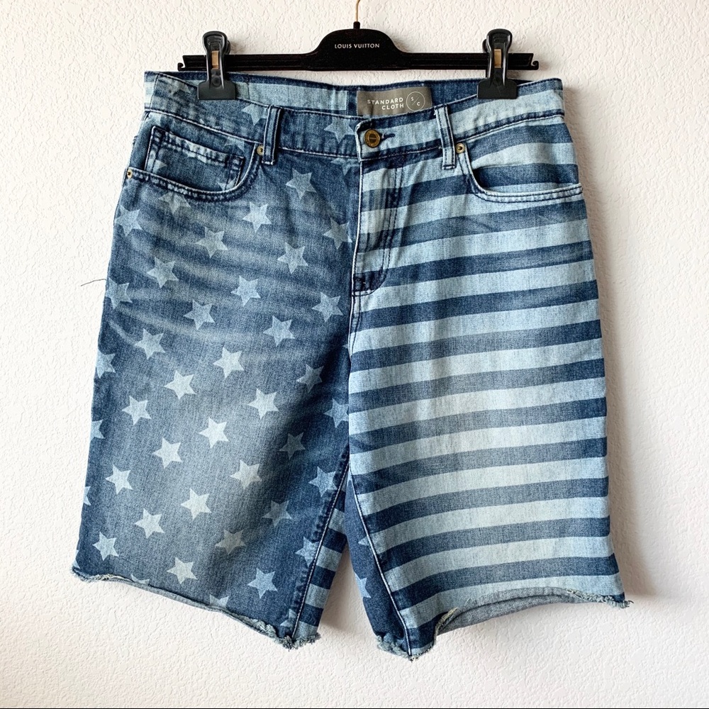 NWOT Stars & Stripes cutoff long short denim by standard cloth